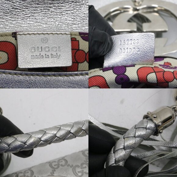 Gucci Small Signature Britt Tassel Shoulder Bag - Silver - Picture 15 of 15